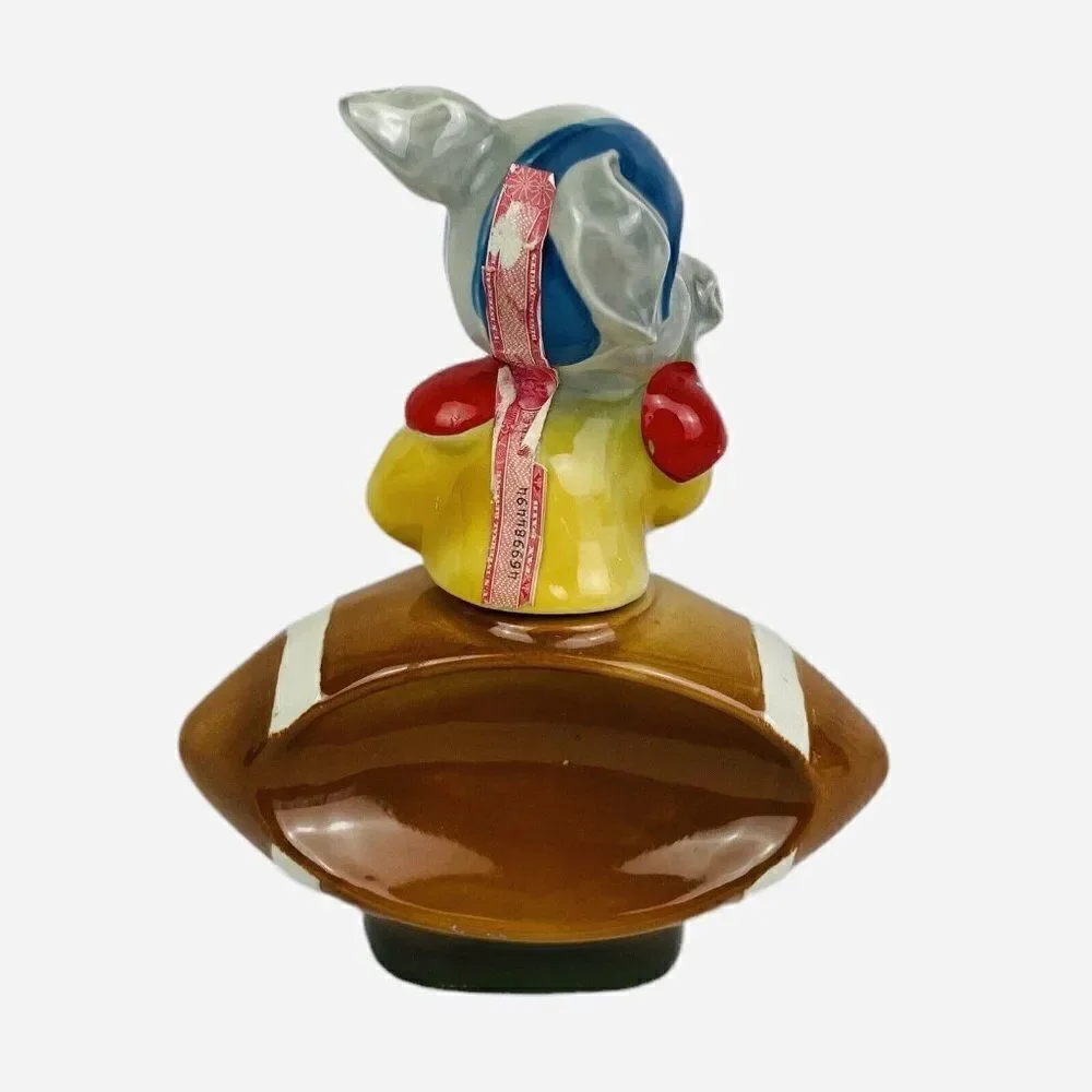 Vintage 1970s Jim Beam Democrat Donkey Football Ceramic Decanter Political Empty